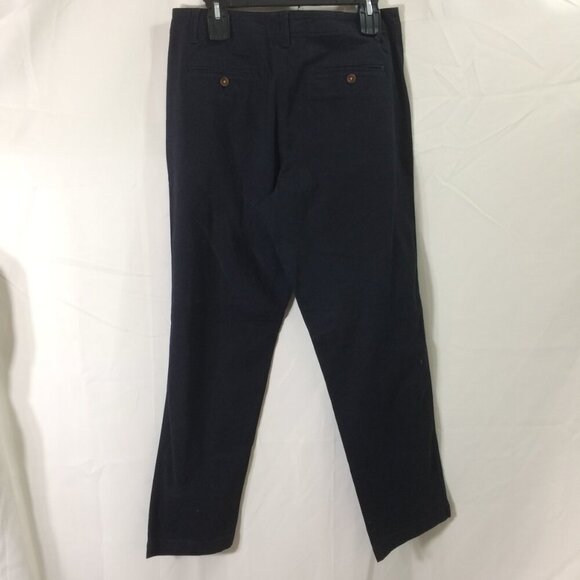 Lands End Womens Pants Black Cotton Stretch Front Slash Pockets Straight Leg 8 - Picture 2 of 4